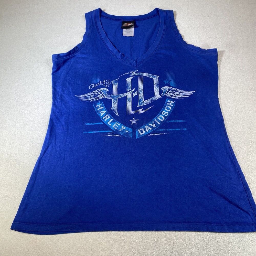 Harley-Davidson Vintage 90’S Women's Tank Top Xl - Blue - Daytona Beach Florida